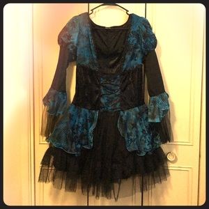 Blue and Black Vampire or Doll Halloween Dress